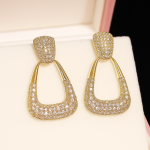 Golden Glimmer Geometric Drop Earrings