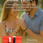 Magnetic Heart Couple Bracelets | Matching Crystal Bracelets for Him & Her