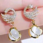 "Swan Serenity" Pearl Drop Earrings