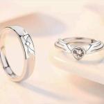 Heartbeat and Wings Soulmate Couple Rings