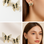 Royal Twilight Butterfly Stud Earrings